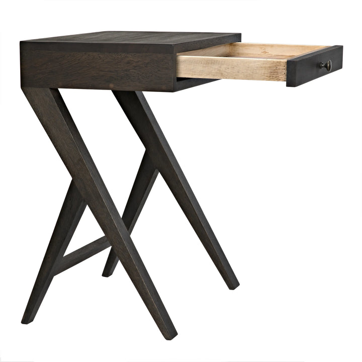 American Home Furniture | Noir - Peter Side Table, Ebony Walnut