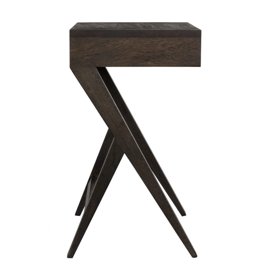 American Home Furniture | Noir - Peter Side Table, Ebony Walnut