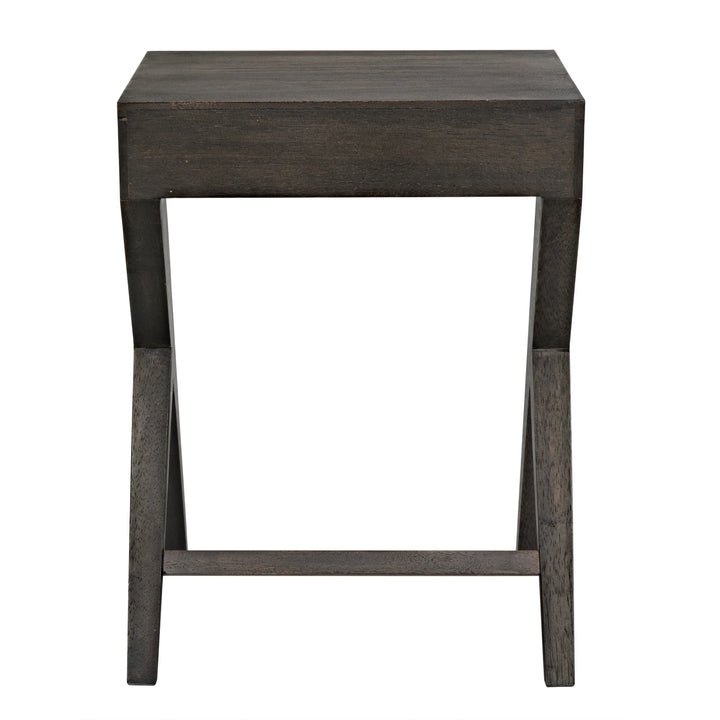 American Home Furniture | Noir - Peter Side Table, Ebony Walnut