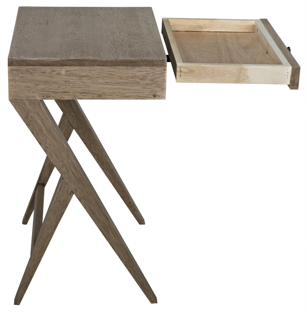 American Home Furniture | Noir - Peter Side Table, Washed Walnut