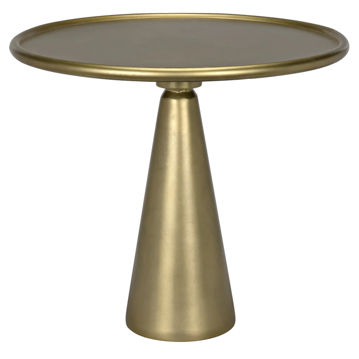 American Home Furniture | Noir - Hiro Short Side Table, Metal with Brass Finish