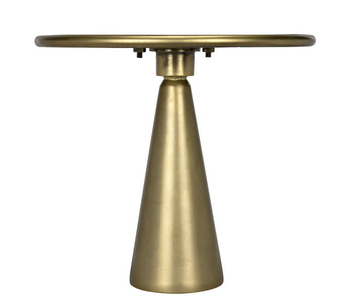 American Home Furniture | Noir - Hiro Short Side Table, Metal with Brass Finish