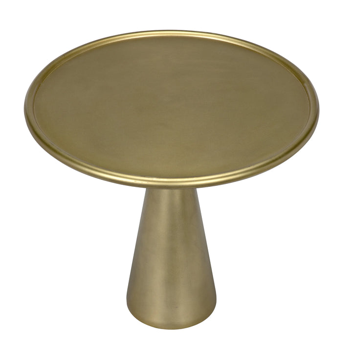 American Home Furniture | Noir - Hiro Short Side Table, Metal with Brass Finish