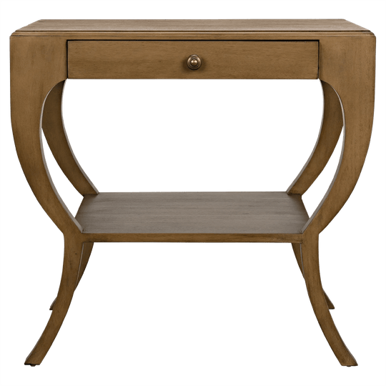 Noir Maude Side Table, Saddle Brown ACCENT TABLES