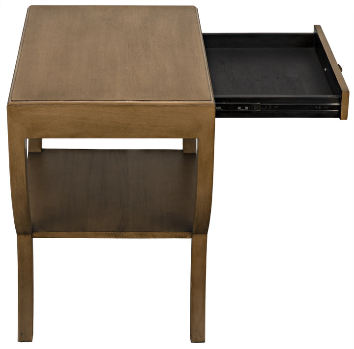 American Home Furniture | Noir - Maude Side Table, Saddle Brown