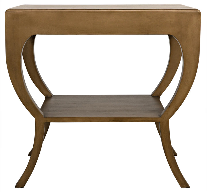 American Home Furniture | Noir - Maude Side Table, Saddle Brown