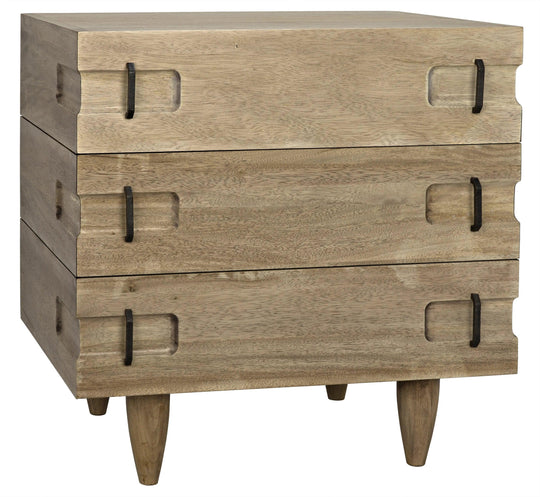 Noir David 32" Side Table, Washed Walnut ACCENT TABLES