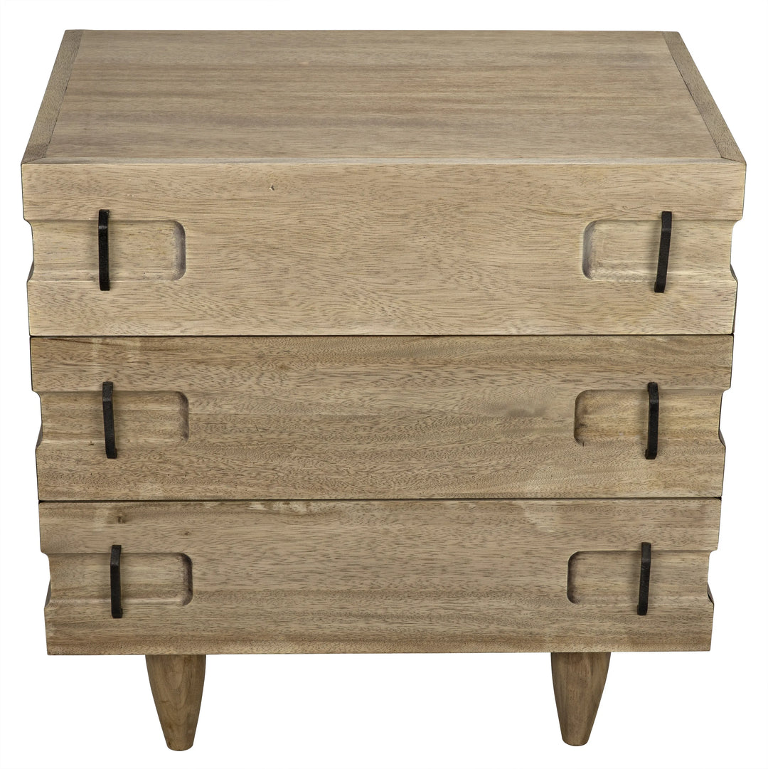 American Home Furniture | Noir - David 32" Side Table, Washed Walnut