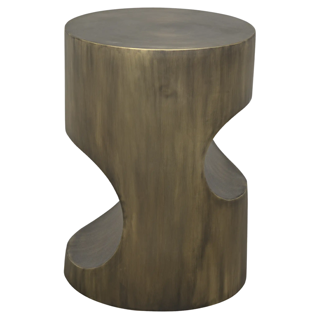 American Home Furniture | Noir - Margo Side Table, Steel with Aged Brass Finish