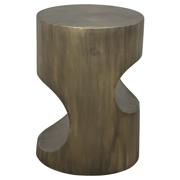 American Home Furniture | Noir - Margo Side Table, Steel with Aged Brass Finish