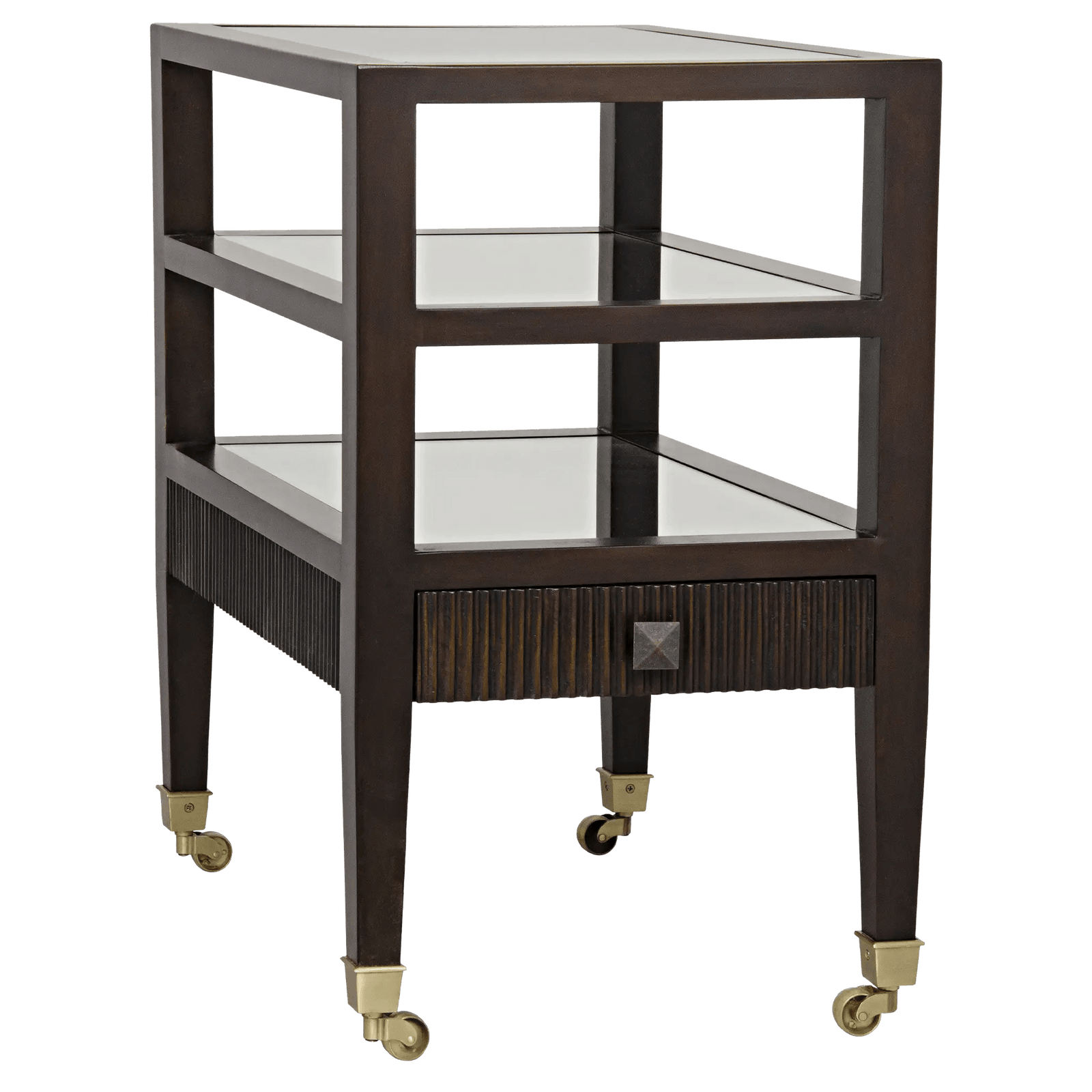 Noir Lesly Side Table, Distressed Brown ACCENT TABLES