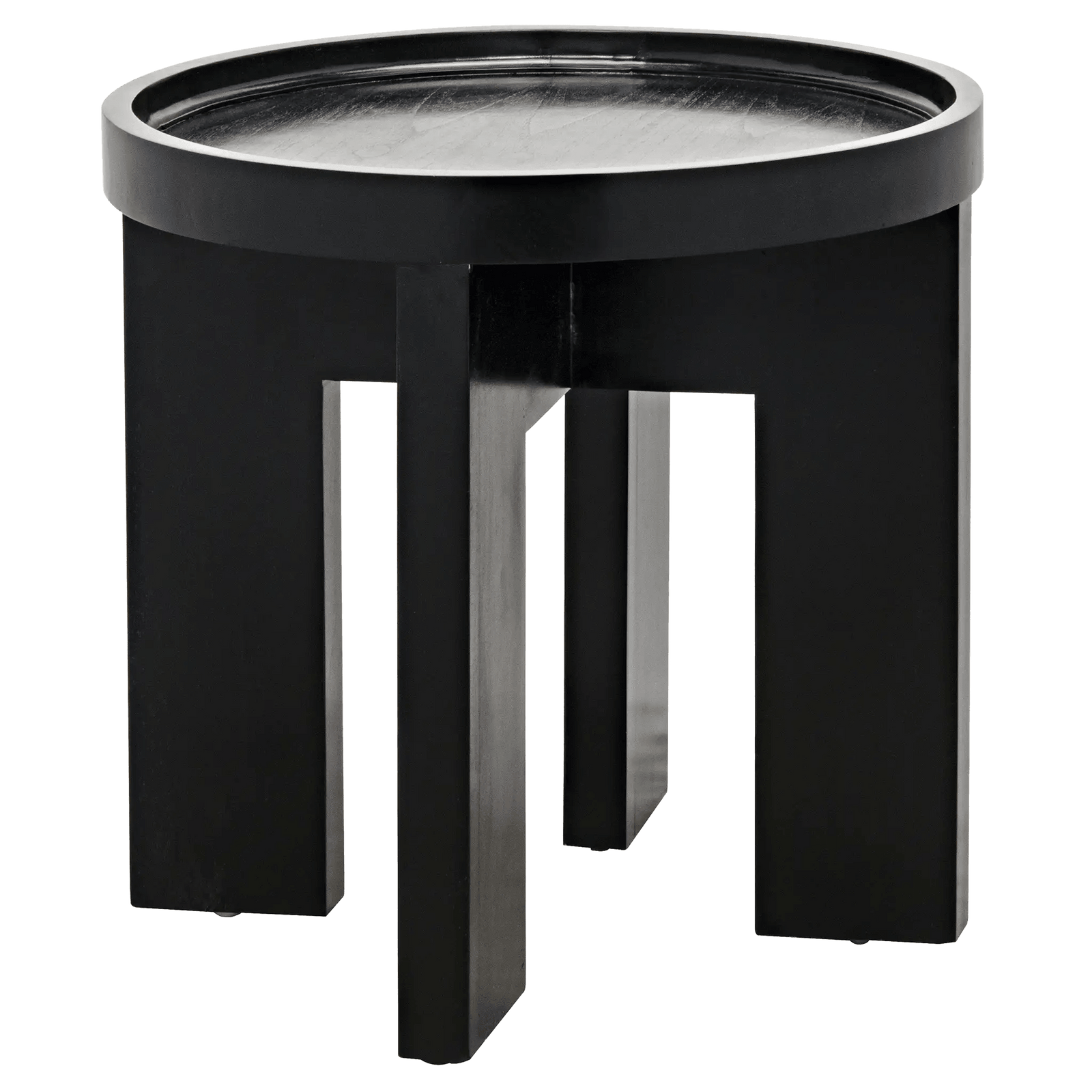 Noir Gavin Side Table, Hand Rubbed Black ACCENT TABLES