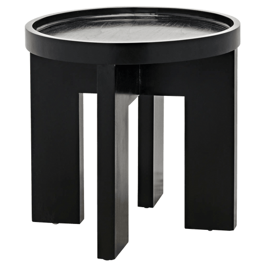 Noir Gavin Side Table, Hand Rubbed Black ACCENT TABLES