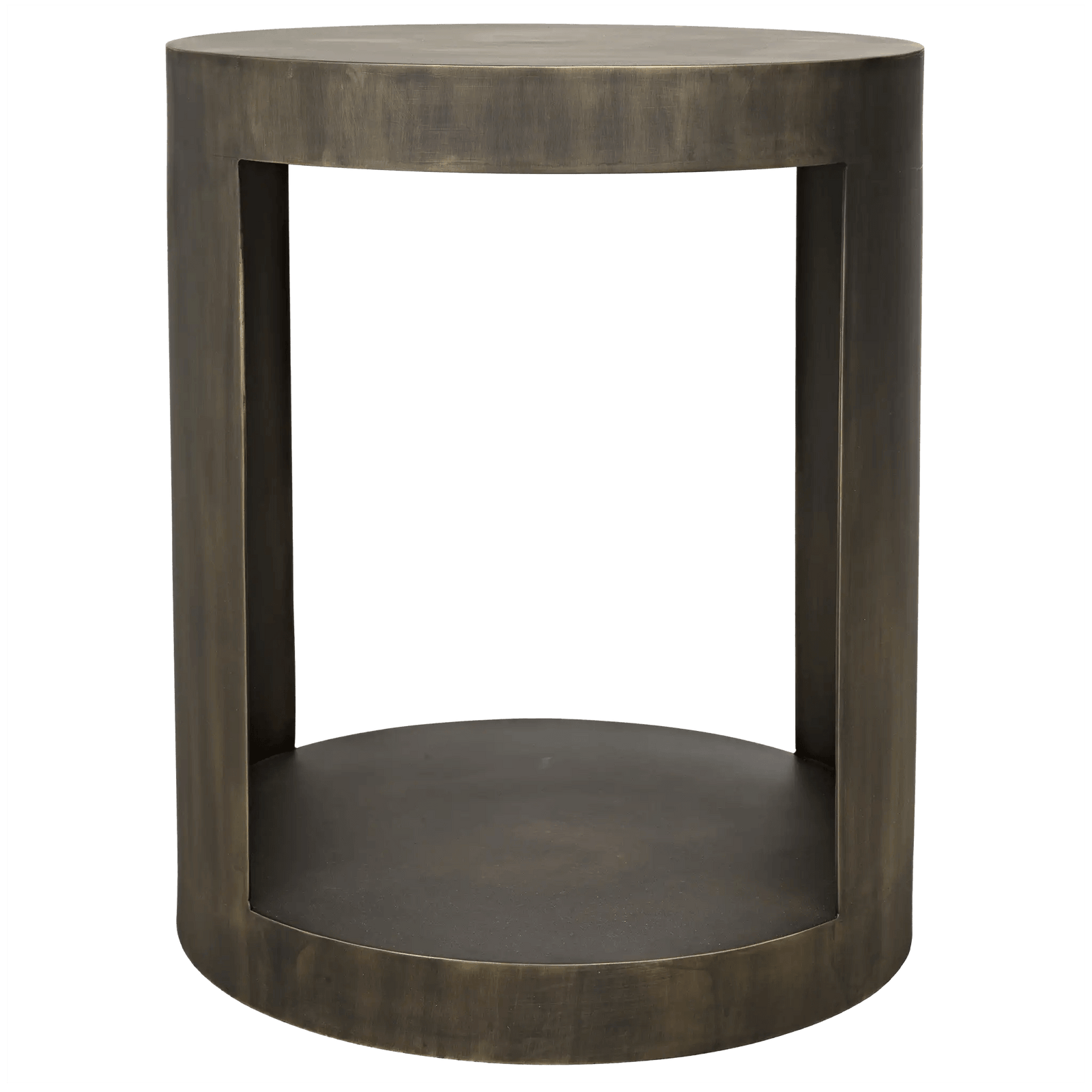 Noir Chrysler Side Table, Steel with Aged Brass Finish ACCENT TABLES