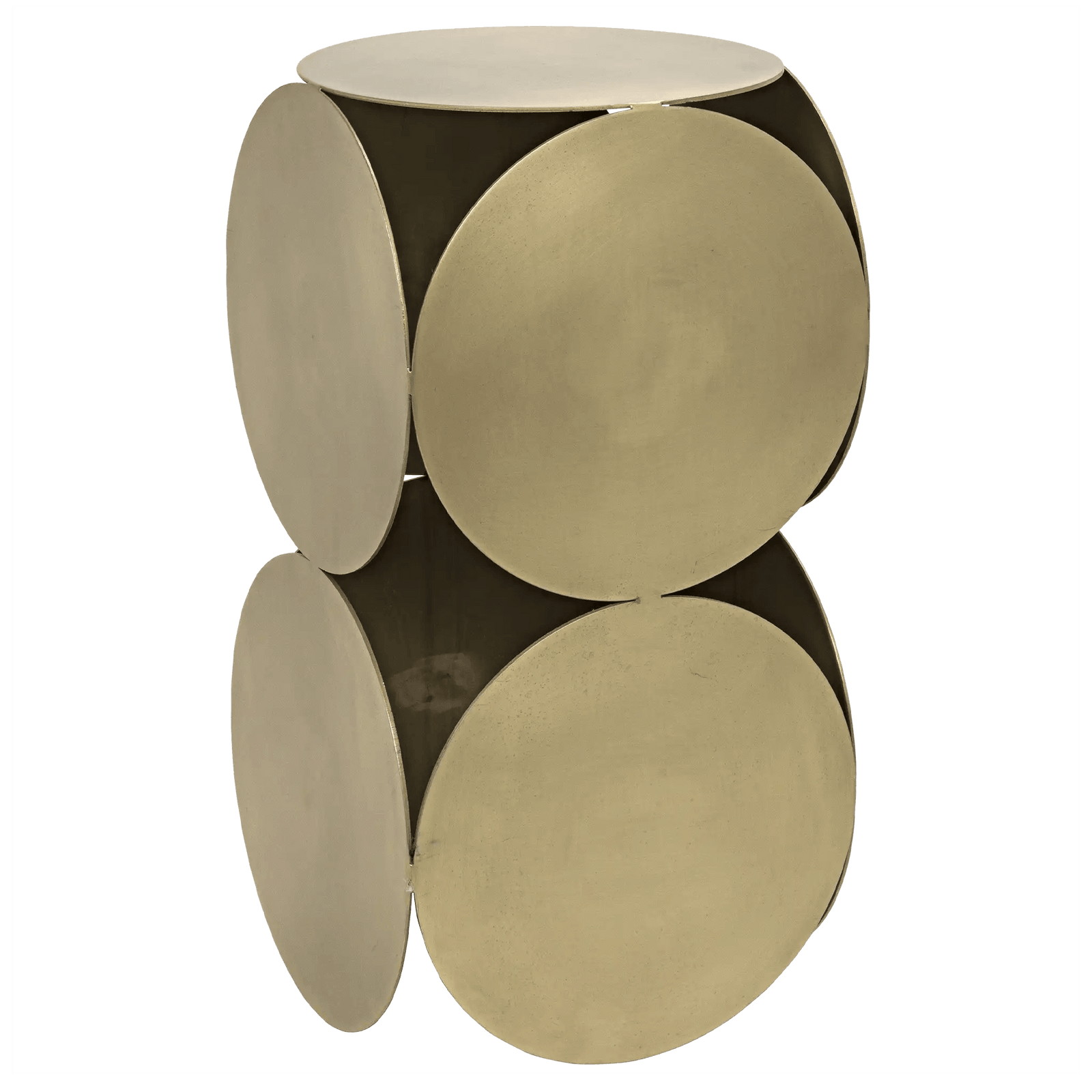 Noir Lola Side Table, Metal with Brass Finish ACCENT TABLES