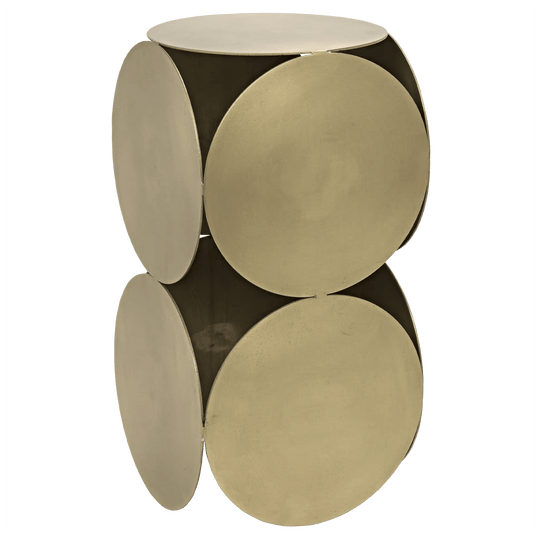 Noir Lola Side Table, Metal with Brass Finish ACCENT TABLES