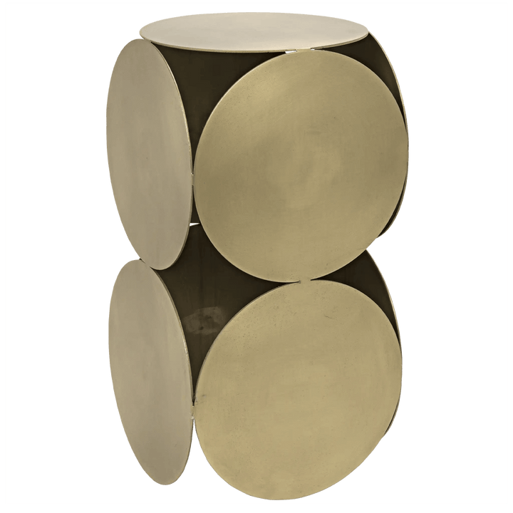 Noir Lola Side Table, Metal with Brass Finish ACCENT TABLES