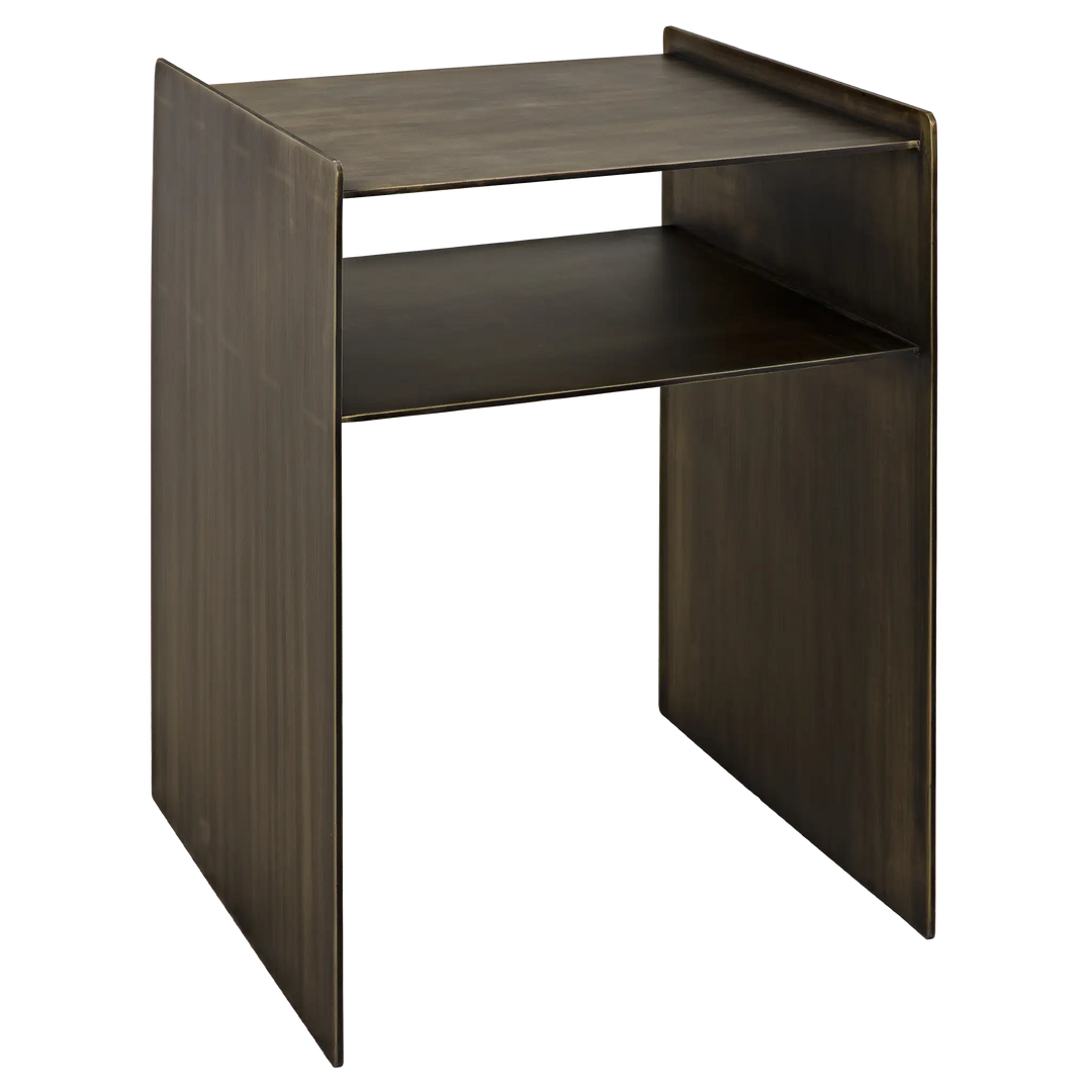 American Home Furniture | Noir - Cyrus Side Table, Aged Brass