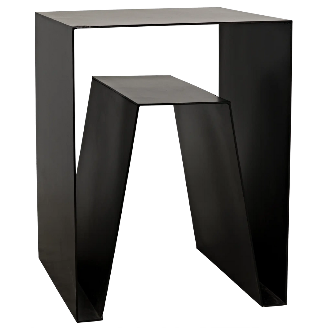 American Home Furniture | Noir - Quintin Side Table, Black Steel