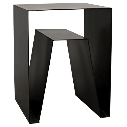 Noir Quintin Side Table, Black Steel ACCENT TABLES