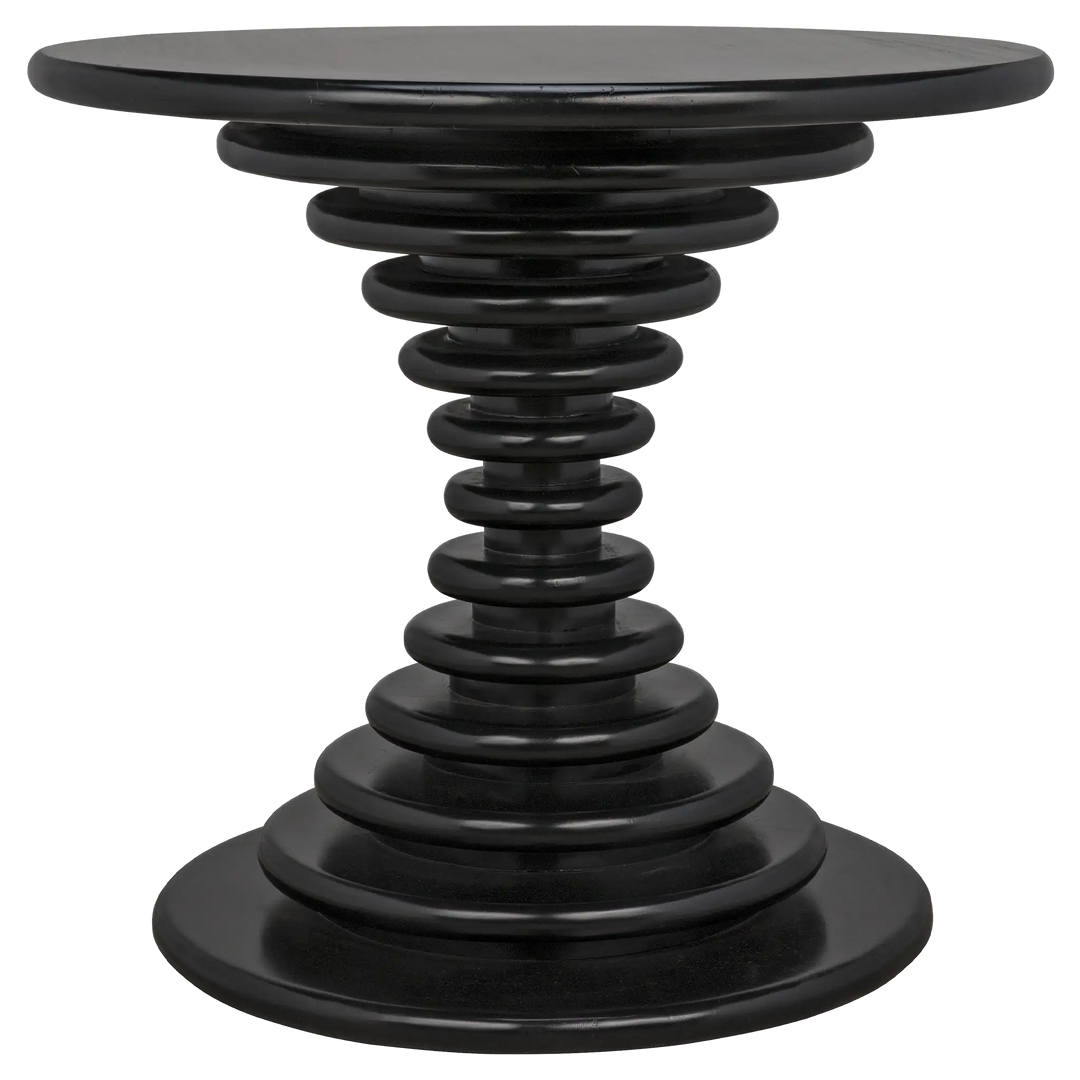 American Home Furniture | Noir - Scheiben Side Table, Hand Rubbed Black