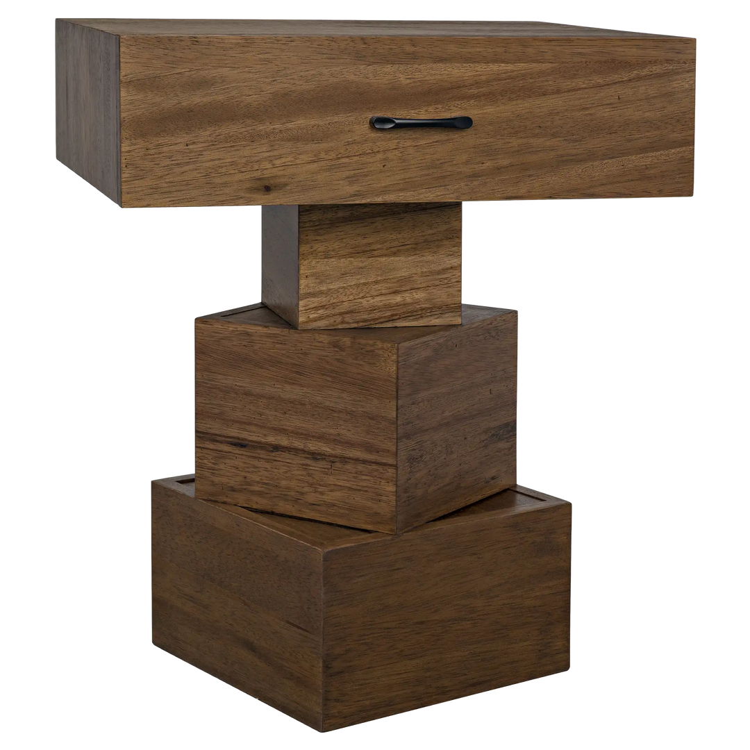 American Home Furniture | Noir - Grobius Side Table, Dark Walnut