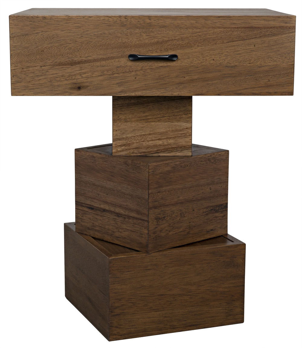 American Home Furniture | Noir - Grobius Side Table, Dark Walnut