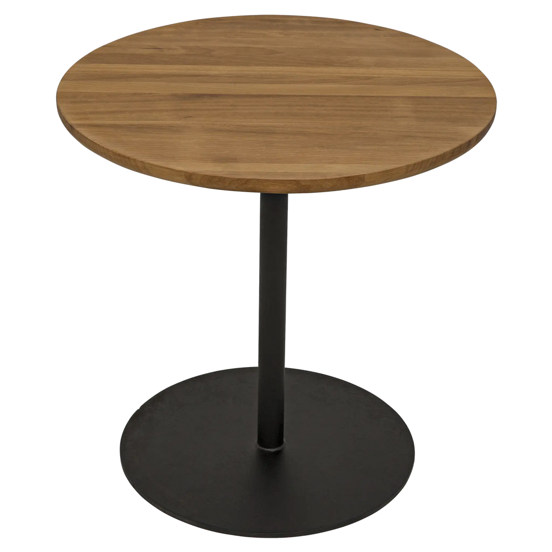 American Home Furniture | Noir - Ford Small Side Table, Gold Teak with Steel Base