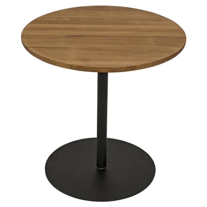 American Home Furniture | Noir - Ford Small Side Table, Gold Teak with Steel Base