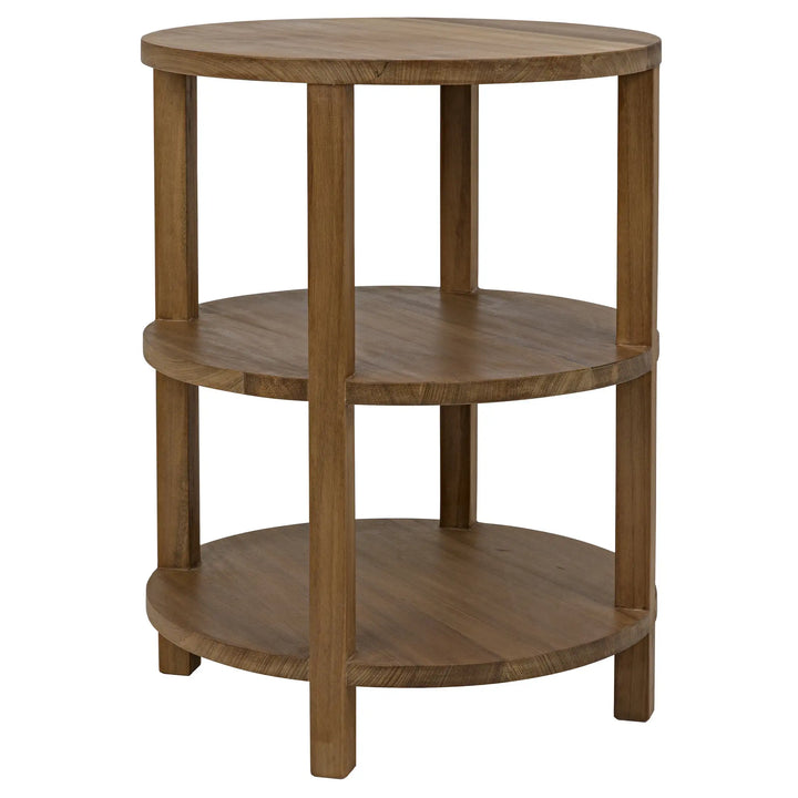 Tier Side Table, Gold Teak