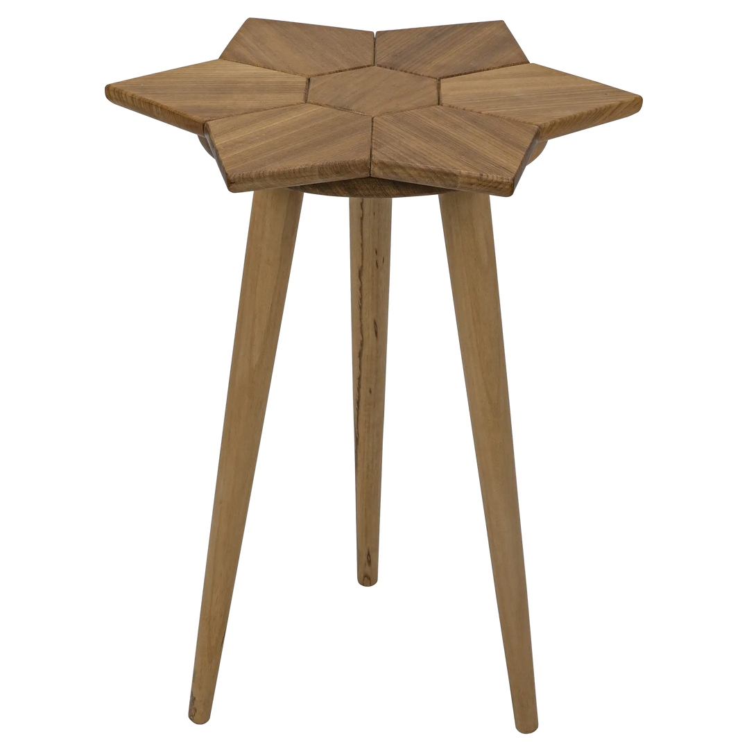 American Home Furniture | Noir - Petal Side Table, Gold Teak