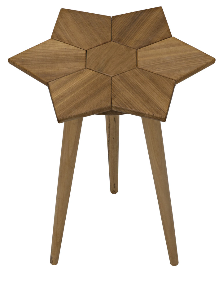 American Home Furniture | Noir - Petal Side Table, Gold Teak