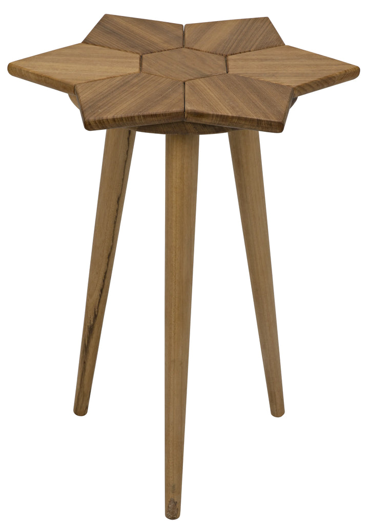 American Home Furniture | Noir - Petal Side Table, Gold Teak