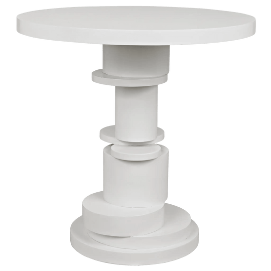 Noir Hugo Side Table, Solid White ACCENT TABLES