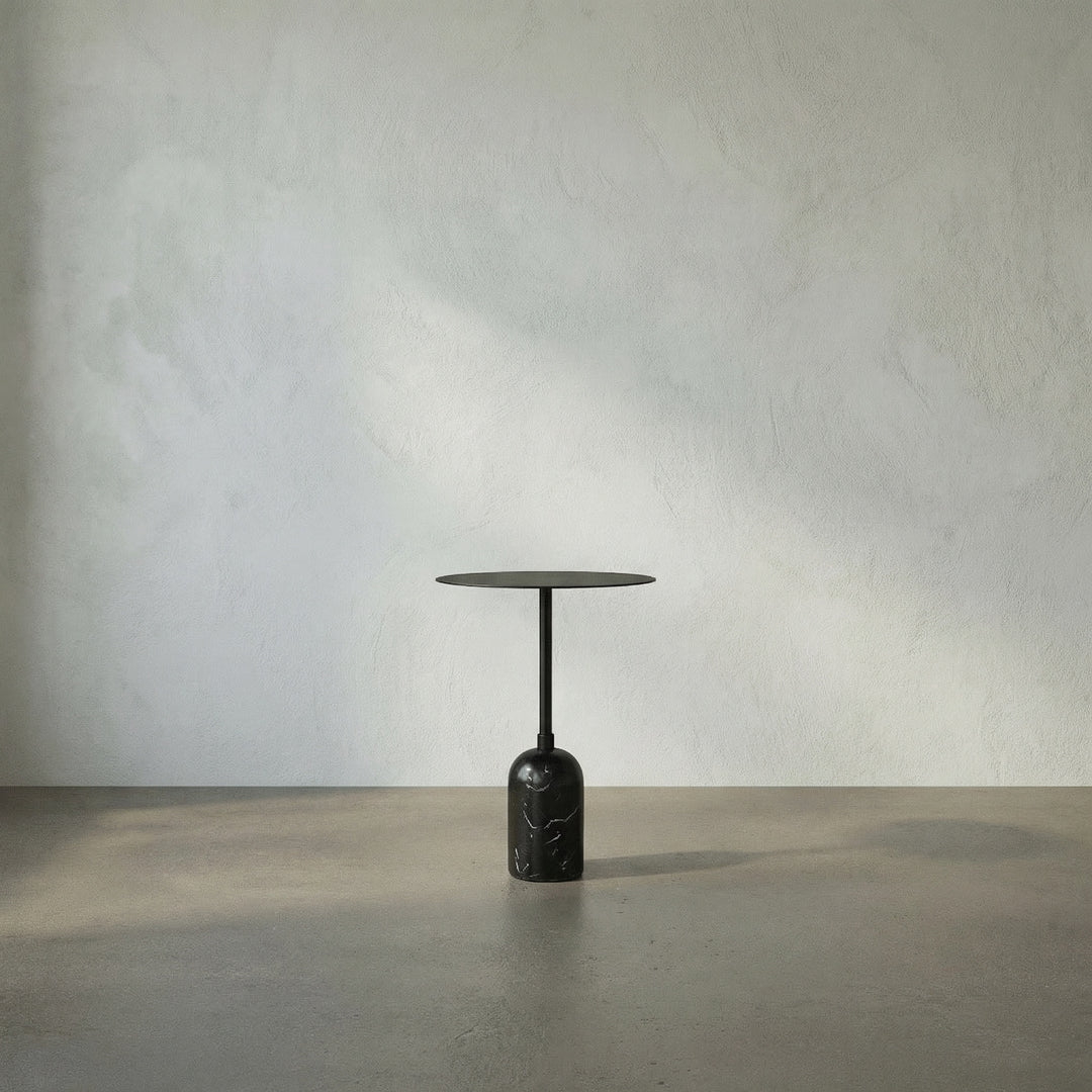 Noir - Shantu Side Table with Metal Top - GTAB9010MTB