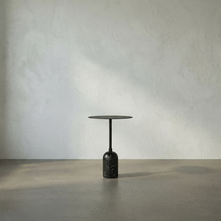 Noir - Shantu Side Table with Metal Top - GTAB9010MTB