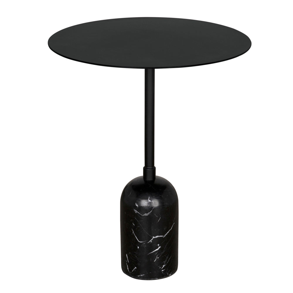 Noir - Shantu Side Table with Metal Top - GTAB9010MTB