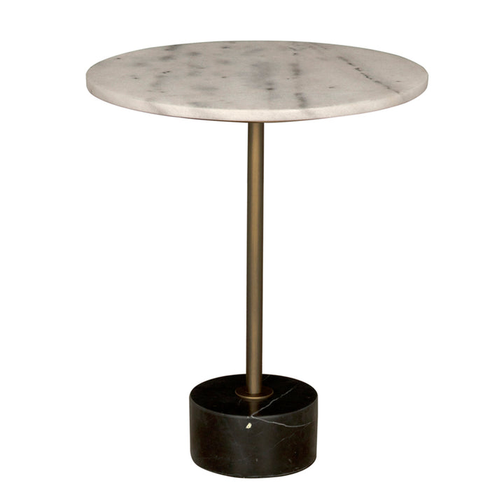 Noir - Santosha Side Table with Stone Top - GTAB9013AB-W