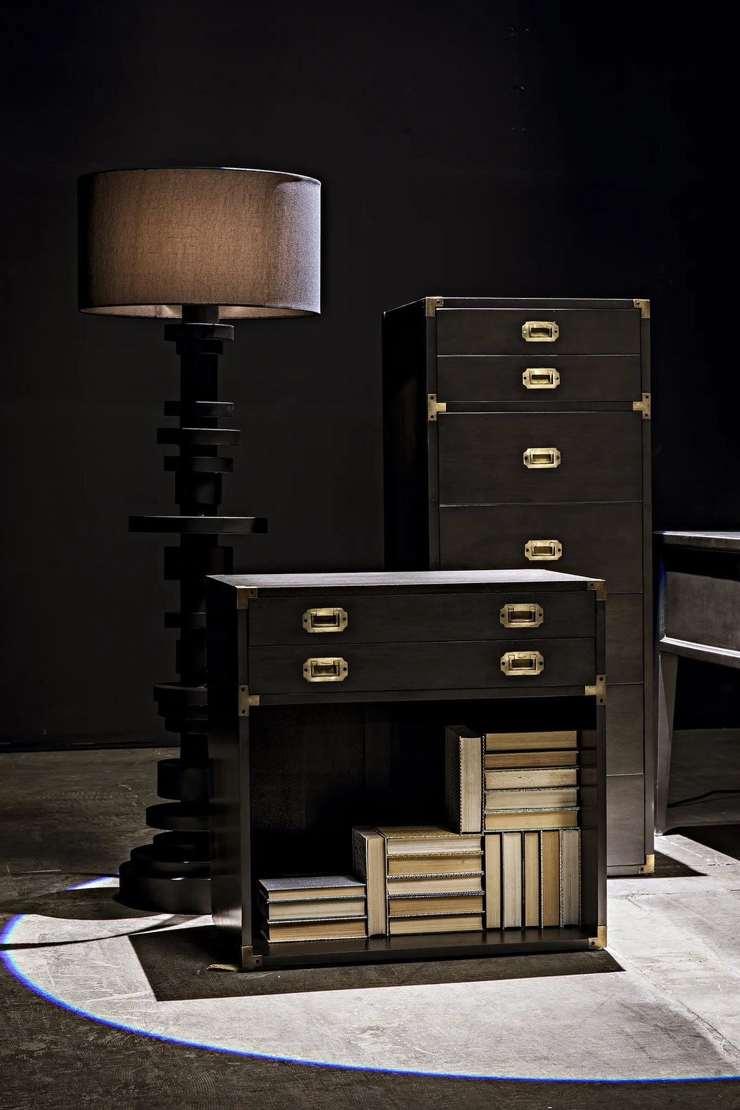 American Home Furniture | Noir - Campaign Chest, Pale