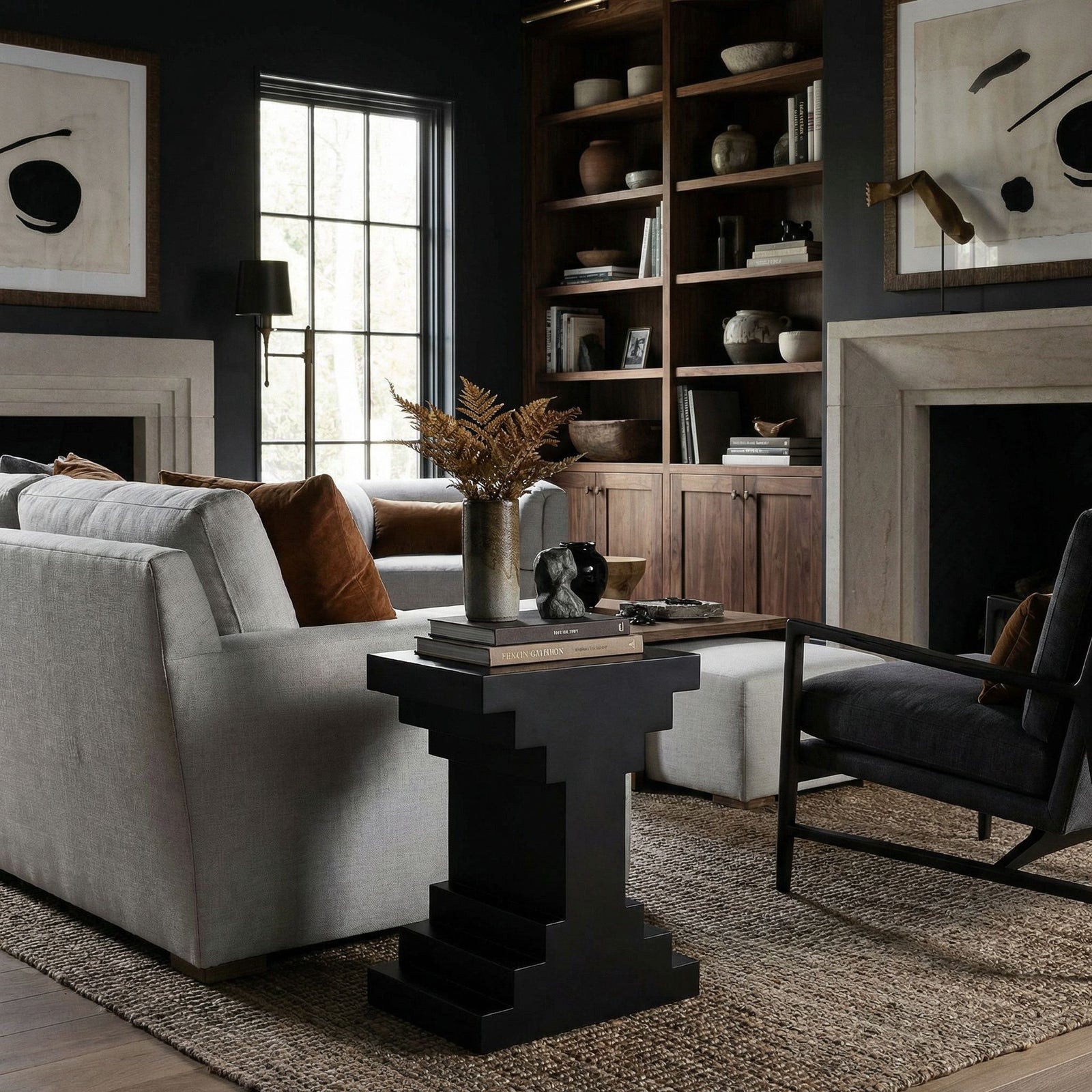 Noir - Melbourne Side Table - GTAB9026BKW