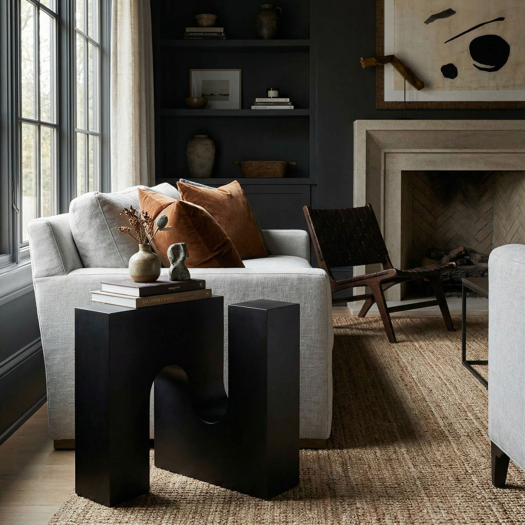Noir - Leopold Side Table - GTAB9028MTB