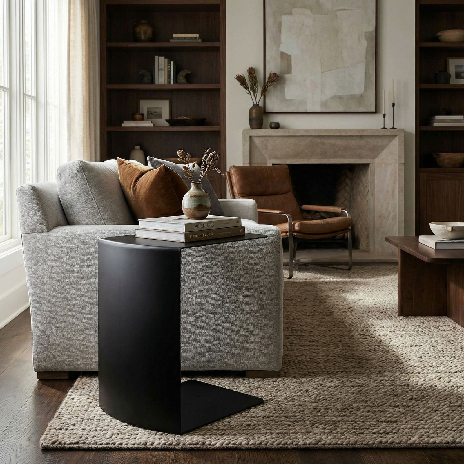 Noir - Mulligan Side Table - GTAB9029MTB