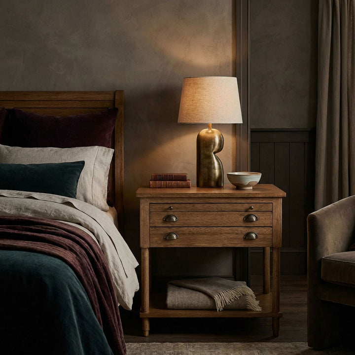 Noir Artemio Side Table - Dark Walnut