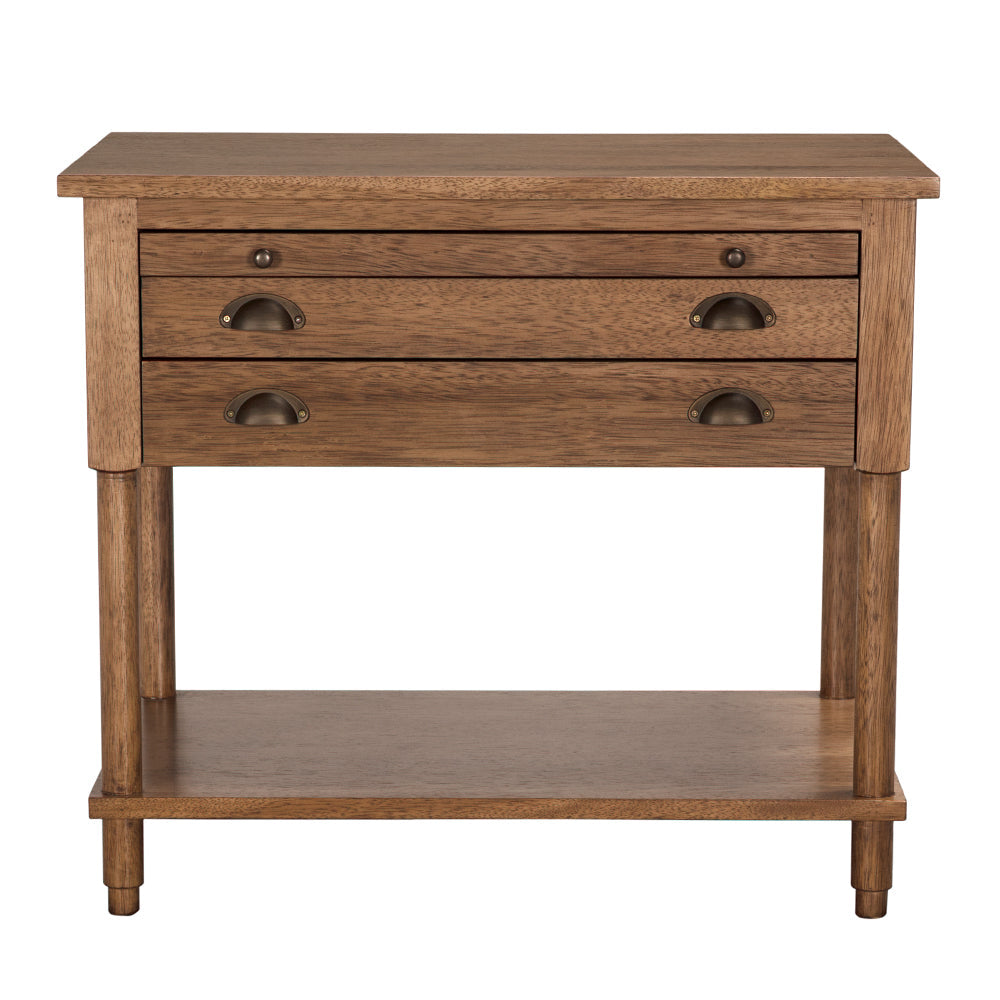 Noir Artemio Side Table - Dark Walnut