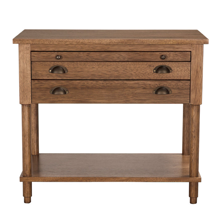 Noir Artemio Side Table - Dark Walnut
