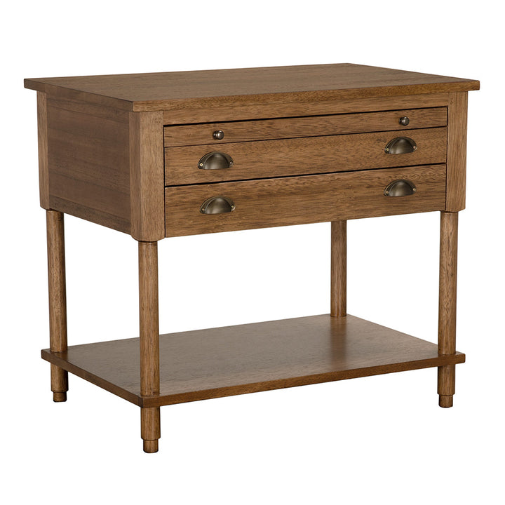 Noir Artemio Side Table - Dark Walnut