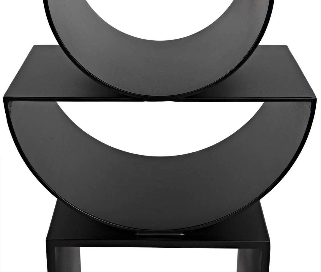 American Home Furniture | Noir - Shape Side Table, Black Steel