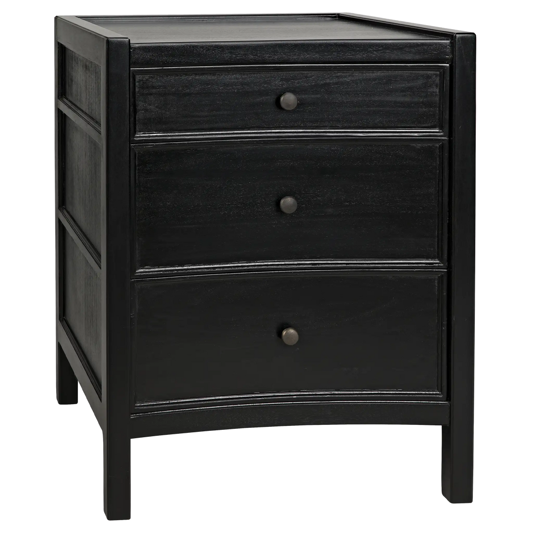 American Home Furniture | Noir - Hampton Night Stand 24", Hand Rubbed Black