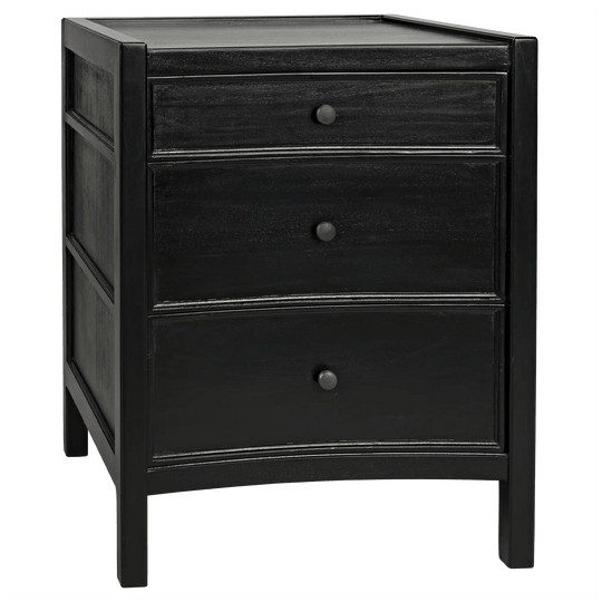Noir Hampton Night Stand 24", Hand Rubbed Black DRESSERS