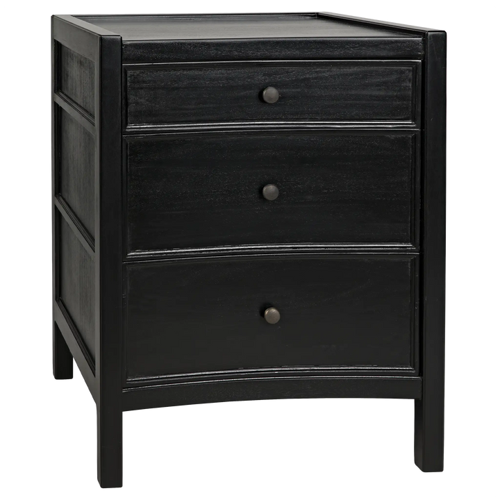 American Home Furniture | Noir - Hampton Night Stand 24", Hand Rubbed Black